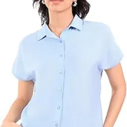 rianu Textured Chic Shirt | Solid Cap Sleeve Women's Casual Wear Tops-picture-50