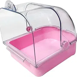 SECRET DESIREPet Bird Bath Box Hanging Caged Parrot Bathing Tub for Parakeets Small Birds PInk-image-14