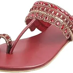 mochi Womens Synthetic Maron Slip on Fashion Sandals (Size (5 UK (38 EU)) Maroon-picture-24