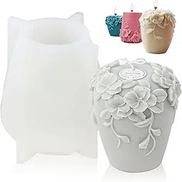 FirstTry Rattan Flowers Candle Mold I 3D Cylinder Pillar Silicone Epoxy Mould I for DIY Handmade Ornament, Cake Décor, Aromatherapy, Soap, Resin Art Craft Making, Home Party Decoration (A)-picture-25