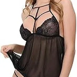 broiden Babydoll Lingerie Set(Black, Free Size)-picture-16