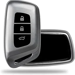 TANTRA TPU Key Cover Compatible with MG Hector | Windsor EV 3 Button Flip Key (Grey)-picture-24