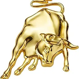 AutoBizarre 3D Raised Ox Bull Metal Monogram Emblem Badge Sticker for All Cars & Bikes (Golden)-image-7