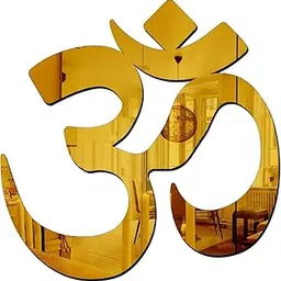 Gold Om Mirror Wall Art, Spiritual Hindu Symbol Decor, Acrylic Mirror Finish, 15 x 16 cm, Yoga Meditation Room Decor-picture-31