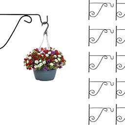 12 Inch Designer Wall Bracket for Hanging Baskets and Bird Feeders & Wind Chimes, Decorative Straight Plant Hanger. Multiuse Hanger (Color : Black, Set of 10 Pcs)-picture-21