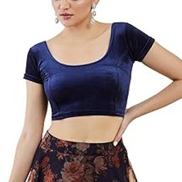 soch Women Velvet Solid Regular Fit Half Sleeve Blouse-picture-25