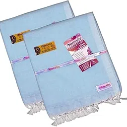 EthnicAlive Bhagalpuri Handloom Extra Soft Dull andi Bamboo Fabric chadar Organic Cotton Silky AC chadar for Sleeping in All Season Summer, Mild Winter Double Blue (Pack of 2)(Size 273x125cm)-picture-17