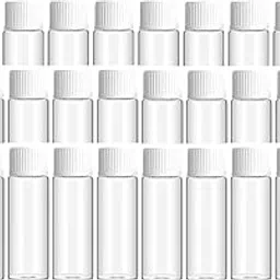 worldwesties 3ml glass vial 28Pcs glass vials bottle transparent quality with white screw caps-picture-51
