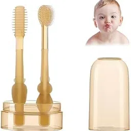 ADICTUM 2 in 1 Silicone Baby Oral Cleaning Brush| Toothbrush Tongue Brush| BPA Free Oral Care Toothbrush for Baby 6 Month To 24 Months with Storage Box Manual, Baby-picture-47