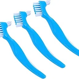 NIMMZ COLLECTION 3Pcs Denture Brush Dual FALSE Teeth Cleaning Brush Denture Toothbrush Denture Care Cleaning Tools-image-1