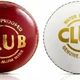 HTM 2 Part/Piece Cricket Leather Balls for Training and Hobby Play - Pack of 2 (RED,White)-picture-52