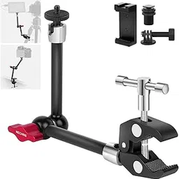 11" Articulating Magic Arm Clamp Mount, Magic Arm Camera Mount with Super Clamp, Magic Arm Crab Clamp for DSLR Action Camera Monitor Video Light, Max. Load 4.4lbs for Table & Tube (SY009)-picture-14