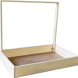 Trousseau Chhab Men's Suit and Ladies Cloth Packing Wooden Basket Hamper for Gift Decoration - Pine Wood Square Basket 12X18X2.5 Inch With Wooden Tray and Frame V2 image 1