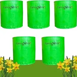 12 INCH (H) x 12 INCH (W) | Plant Grow Bags | HDPE UV Protected 260 GSM | Round Green Colour | Pack of 5-picture-11