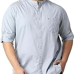 thomas scott Mens | Full Sleeve | Solid Plain Color | Regular Fit | Plus Size | 100% Cotton | Mandarin Collar | Casual | Shirt-picture-39
