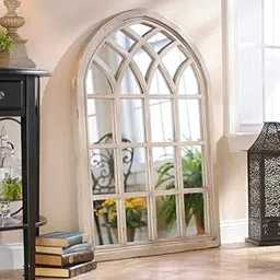 musa kazim Handcrafted Wooden Wall Panel – White 48x36 Inch | Decorative Wall Decor, Mirror Frame, Wall Hanging for Living Room, Bedroom, Hallway, Office-image-38