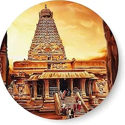 PEACOCKRIDE Thanjavur I Tanjore Big Temple I I Souvenir l Travel I Fridge Magnet (Metal, Multicolour, 75mm)-image-76