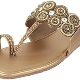 Women Flat Fashion/Ethnicwear Slip-on Sandal-image-7