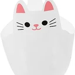 ULTECHNOVO cat Shaped Trash can Desktop Garbage can Desktop cat Decoration Desk Pencil Holder Mini Table Garbage bin Desk Trash can Mini Trash bin Towel Rack Office White Cartoon pp-picture-34