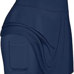ToodiiIN Woman Mini Skirts High Waist Tenniss Run Yoga Inner Shorts Elastic Sports Golf Pockets Skorts Casual for Girls Blue-picture-49