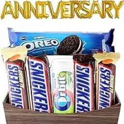 SFU E Com Delicious Chocolate & Creamy Biscuit Combo | Happy Anniversary Foil Ballons Letters With Chocolate Gift Hamper | Anniversary Chocolate Gift Combo | 997-picture-25
