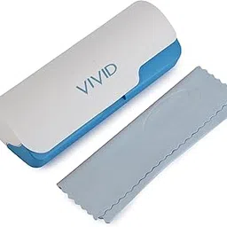 vivid Vision Unisex Adult Lightweight Eyewear Specs Case Cover | Free With Cleaning Cloth | Protect Eye Glasses | Plastic | Spectacles | Cases | AP - 442_WHITE - SKY BLUE with Cloth-picture-32