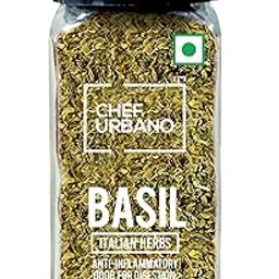 Chef Urbano Basil 25 GMS Sprinkler | Italian Herbs | Pizza and Pasta Seasoning | Premium Herbs and Spices | Flakes/Leaves | Glass Bottle-picture-18
