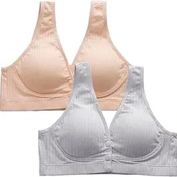 dress cici Nursing Maternity Bras - Wireless Hands-Free Breastfeeding Bra with Front Snaps for Pregnancy & Postpartum (2 Pack)-picture-27