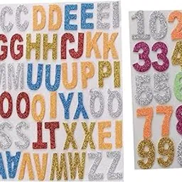 Amazon Brand – Umi Foam Glitter Multicolor 60 Alphabets and 30 Numbers Self Adhesive Stickers-picture-12