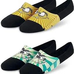 dynamocks Men's and Women's Combed Cotton Loafer Socks with Anti-Slip Silicon (Pack of 2) (Beast Collection, Multicolour, Free Size)-picture-30