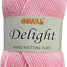 Delight 100% Acrylic Hand Knitting Yarn – 4 Ply, 8Nm Count, Soft & Durable Wool, 100g Ball (Baby Pink – Shade No. 5, 200 Grams)-picture-21