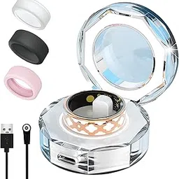 Unijethro Smart Ring Health Tracker, Enamel Flower Pattern Ring for Women & Man, Sleep&Exercise Monitor, IP68 Waterproof Activity Trackers, Fitness Tracker with Charging Case and Ring Protector (13#)-picture-39