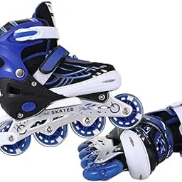 Adjustable Red Inline Skates with Light Up Wheels | Fun Roller Blades for Kids, Teens & Adults | Free Size with ABEC-7 Bearings | Durable, Comfortable & Stylish Roller Skating Shoes (Blue 1)-image-67