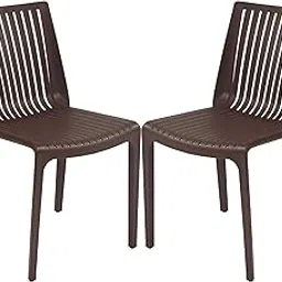 Supreme chairs Oasis Designer Armless Plastic Chair for Dining Room, Restaurent, Cafeteria and Office use (Colour : Globus Brown ; Count : 2)-picture-15