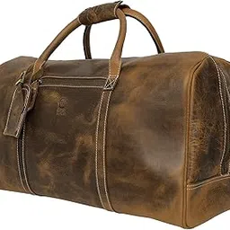 rustic town Leather Duffle Bag for Travel - Versatile Gym, Sports Travel Bag for Luggage - Carry on Duffel Travelling Bag - Ideal Gift for Men & Women-picture-19