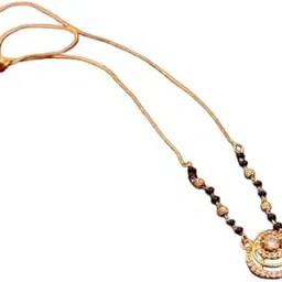 Micro Gold Plated AD Stones Pendant Mangalsutra Chain for Women – 18 Inch Black Beads with Lobster-Hook Clasp-picture-28