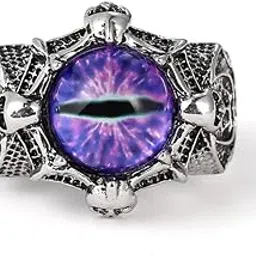 Unisex Adjustable Devil's Eye Ring Dark Punk Glass Eye Ring Alloy Silver Plated Ring-image-69