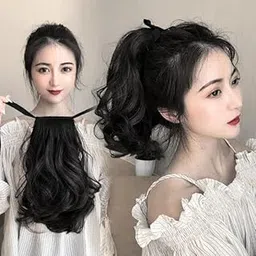 Rizi Short Hair Extension Black Wig 10 Inch long Wrap Around Ponytail Small Size Also Good For Kids (Black)-picture-23