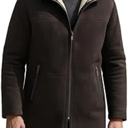 Titan Crest Genuine Suede Trench Mens Leather Coat | Men's Leather Coats, Chocolate Brown Leather Coat, Suede Coats, Regular Fit, Two Pockets-image-4