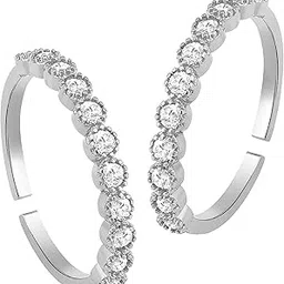 peora Rani Pink Green Cubic Zirconia Studded Fancy Toe Ring Adjustable Gold Plated Stylish Bichiya Fashion Jewellery-picture-22