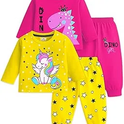 kuchipoo Girls Regular Fit Cotton T-Shirts and Pyjamas Clothing Set-picture-52