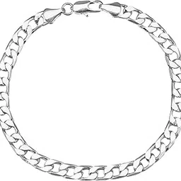 shining jewel - by shivansh Shining Jewel 925 Silver Plated Imported Quality Cuban Link Bracelet Combo Gift Pack Of 2 (SJBC_21)-picture-21