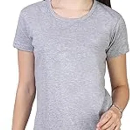 fleximaa Women's Cotton Plain Round Neck Half Sleeve T-Shirt-picture-38