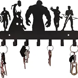 Superheros Black Wall Mounted Metal Key Holder Size 27 X 16 X 2.5 CM-picture-12