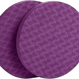 ATORSE Anti Slip Small Round Knee Pad Yoga Mats 2 Pieces Portable for Gym Exercise Purple-picture-15