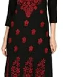 top n thread Floral Embroidered Lucknowi Chikankari Kurta-picture-19