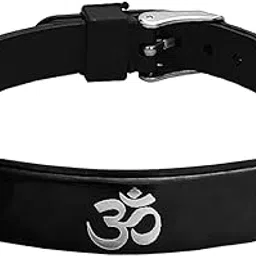 m men style Om Aum Ohm Symbol Meaningful Charm Gift Idea Yoga Meditation Jewellery Black And Silver Stainless Steel And Silicone Bracelet For Men And Women SBr2022419-picture-54