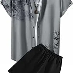 hmkm Men’s Night Suit| Lounge-wear Nightdress Pajama Set | Summer Night Wear | Printed Casual Sleepwear| Pajama Shorts-picture-19