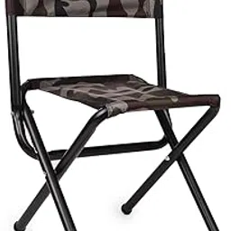 GREENLANDS Mild Steel Lightweight Foldable Portable Camping Modern Folding Chair: Ideal for Outdoor, Travel, Terrace- (Stainless Steel, Camo Green)-image-45