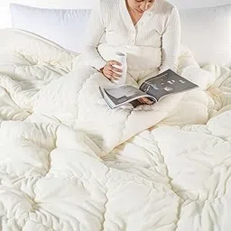 SPREAD SPAIN Microfiber Arctic Extreme Luxury Winters Quilt, 700 GSM, Ultra Soft & Super Cosy Comfort for All Seasons, Breathable Quilt Double, 90x108 Inches, Off White-picture-24